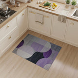 Purple Grey Overlapping Circles Abstract Rug