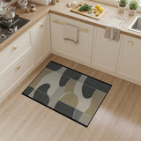Abstract Curved Neutral Area Rug
