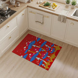 Vibrant Pixel Mushroom Forest Area Rug