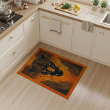 Fierce Jaguar Head Geometric Area Rug