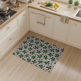 Multi-color and Patterns Festive Holly Berry Leaf Pattern Area Rug