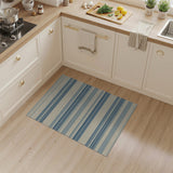 Blue Cream Horizontal Striped Area Rug