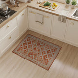 Orange Southwestern Terracotta Geometric Southwestern Area Rug