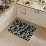 Whimsical Black Mushroom Cluster Area Rug