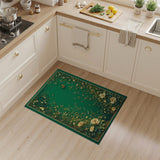 Emerald Green Floral Butterfly Vine Rug