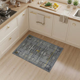 Grey Modern Grey Geometric Grid Area Rug