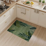 Green Coastal Beach Lush Green Palm Frond Area Rug