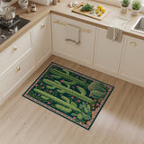 Green Southwestern Cactus Bloom Area Rug