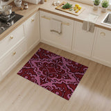 Pink Damask Floral Area Rug
