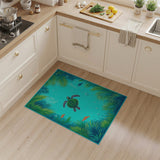 Sea Turtle Coastal Underwater Area Rug