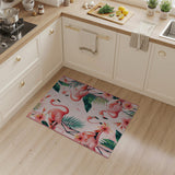 Pink Flamingo Hibiscus Coastal Area Rug