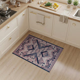Pink Navy Geometric Tribal Area Rug