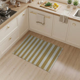 Gold and Beige Striped Distressed Vintage Area Rug