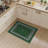 Nordic Gnome Mandala Green Area Rug