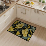 Vivid Yellow Floral Area Rug