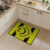 Cheerful Yellow Smiley Face Kids Cartoon Area Rug