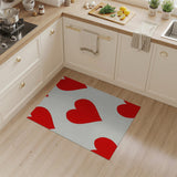 Red Playful Red Hearts Scatter Area Rug