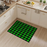 Bold Black Green Plaid Area Rug
