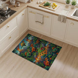 ODIKA Washable Dinosaur Kids Rug - Colorful Prehistoric Play Mat for Playroom & Bedroom