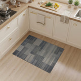 Grey Grey Geometric Patchwork Area Rug