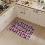 Purple Lattice Floral Area Rug