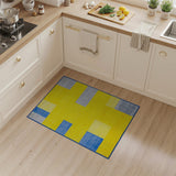 Bold Yellow Blue Gray Geometric Area Rug