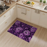 Floral Vintage Purple Purple Peony Floral Area Rug