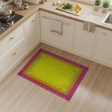 Vibrant Yellow Dot Center Multi-Color Border Rug