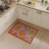 Orange Sunburst Floral Area Rug