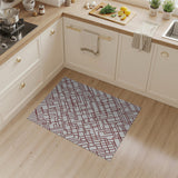 Red Geometric Line Maze Area Rug
