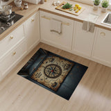 ODIKA Vintage Treasure Map Washable Area Rug - Non-Slip, Low Pile & Pet Friendly Home Decor