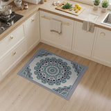 Teal Purple Mandala Floral Area Rug