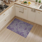 Floral Vintage Elegant Purple Floral Vintage Area Rug
