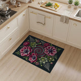 Pink Anemone Spiral Floral Area Rug