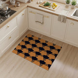 Orange Bold Orange Black Geometric Pattern Area Rug