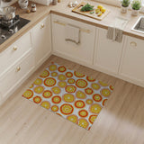 Vibrant Orange Slice Fruit Pattern Area Rug