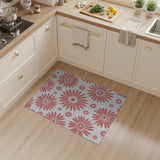 Vibrant Floral Vintage Vibrant Pink Daisy Floral Area Rug