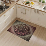 Ornate Pink Lotus Mandala Area Rug