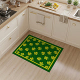 Lucky Shamrock Area Rug - Yellow Clovers on Green
