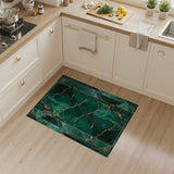 Emerald Green Gold Vein Marble Area Rug