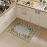 Elegant Gold-Framed Floral Border Area Rug