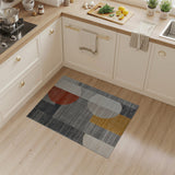 Modern Geometric Abstract Area Rug in Grey Multi-Color
