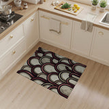 Distressed Vintage Arched Waves Area Rug