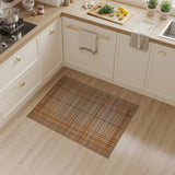 Orange Woven Geometric Plaid Rug
