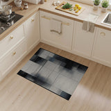 Halftone Geometric Black White Area Rug