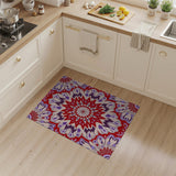 Vibrant Red Purple Mandala Area Rug