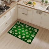 Playful Shamrock Clover Green Area Rug