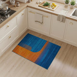 Bold Orange Blue Geometric Area Rug