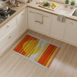 Vibrant Orange Sun Striped Area Rug