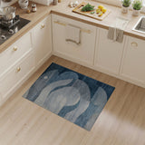 Abstract Blue Waves Area Rug